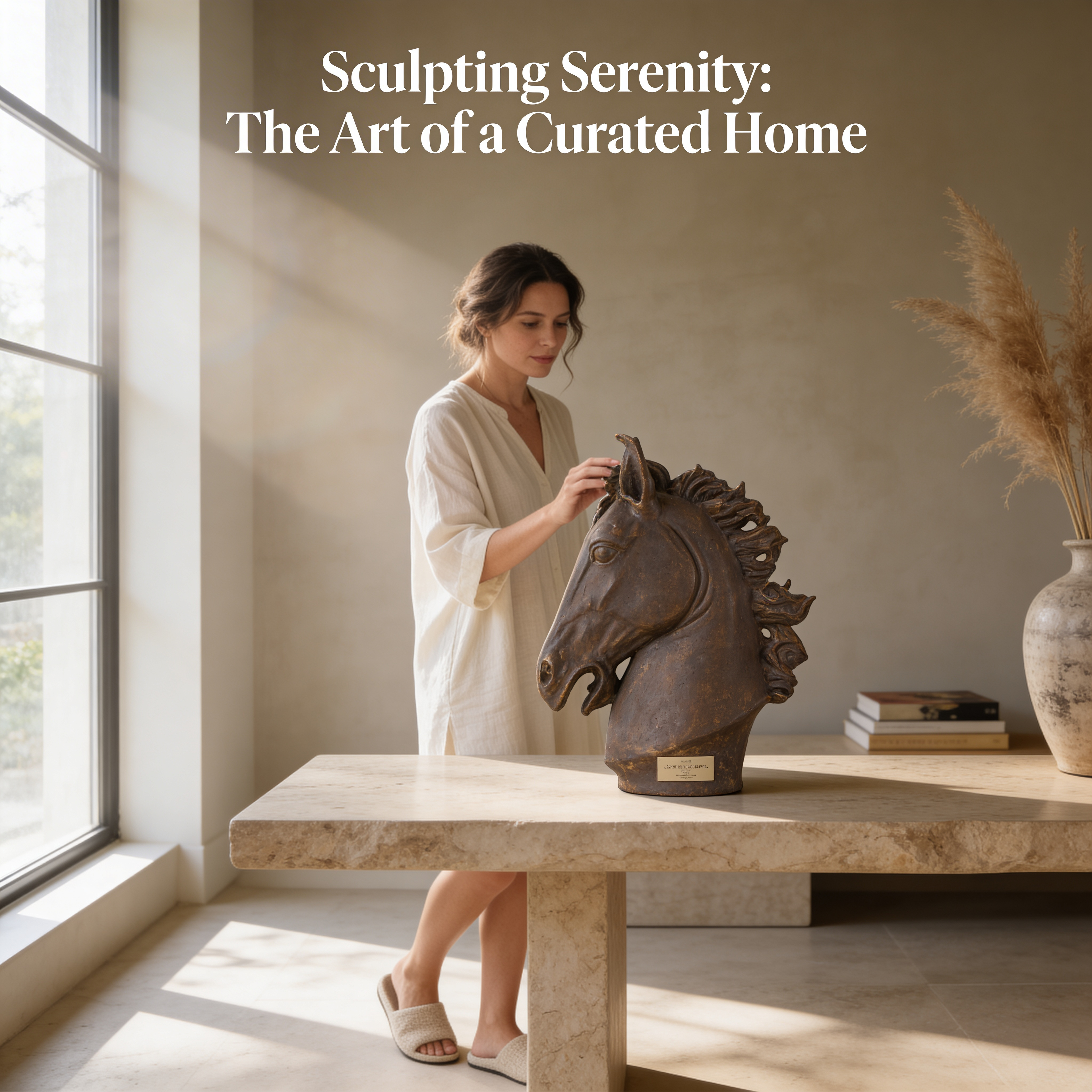 Maison Glenn Equestrian Polystone Sculpture