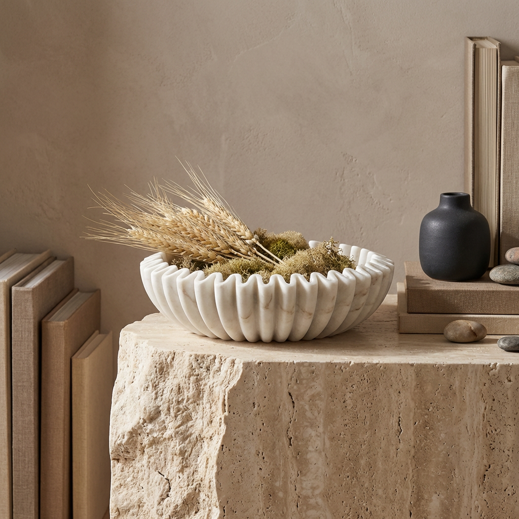 Calista Ruffle Marble Bowl