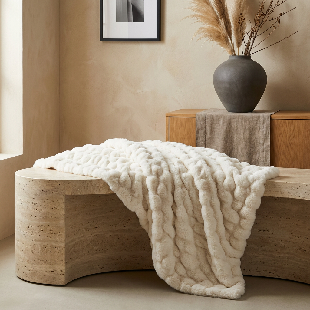 Quiet Luxe Faux Rabbit Fur Blanket