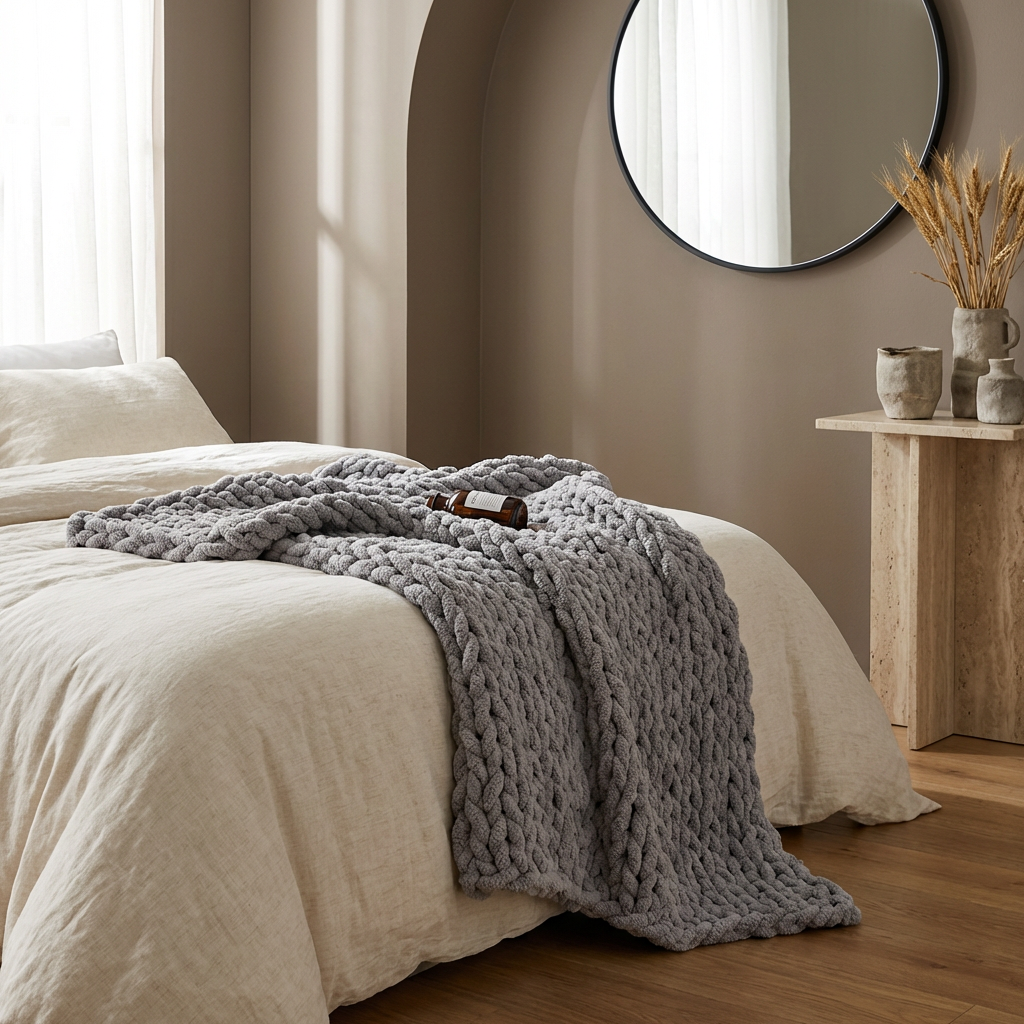 Maison Glenn Chunky Chenille Throw – Gray