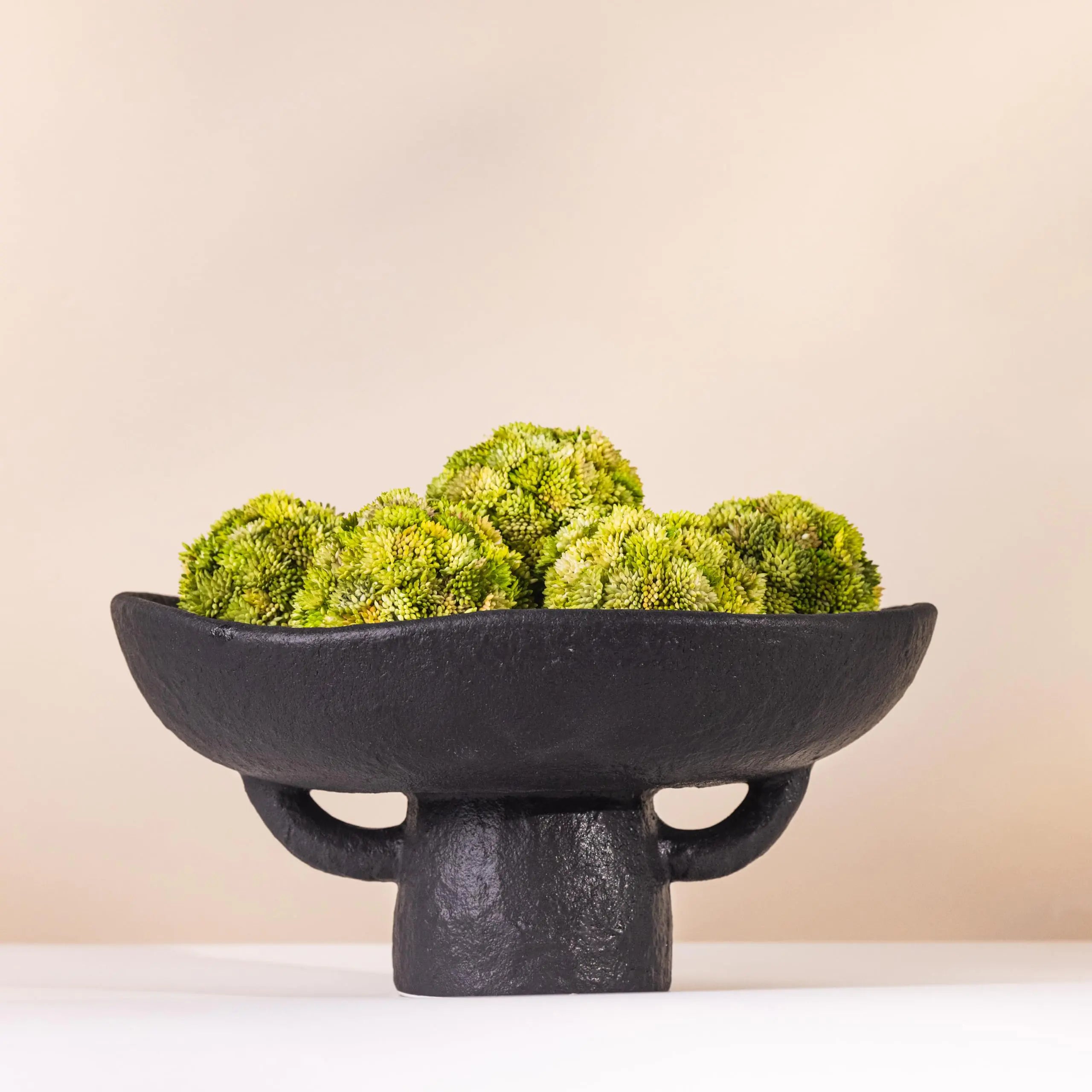 Obsidian Atelier Pedestal Bowl & Botanical Orb Set