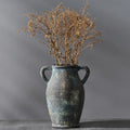 Noir Verdure Double-Handled Ceramic Vase